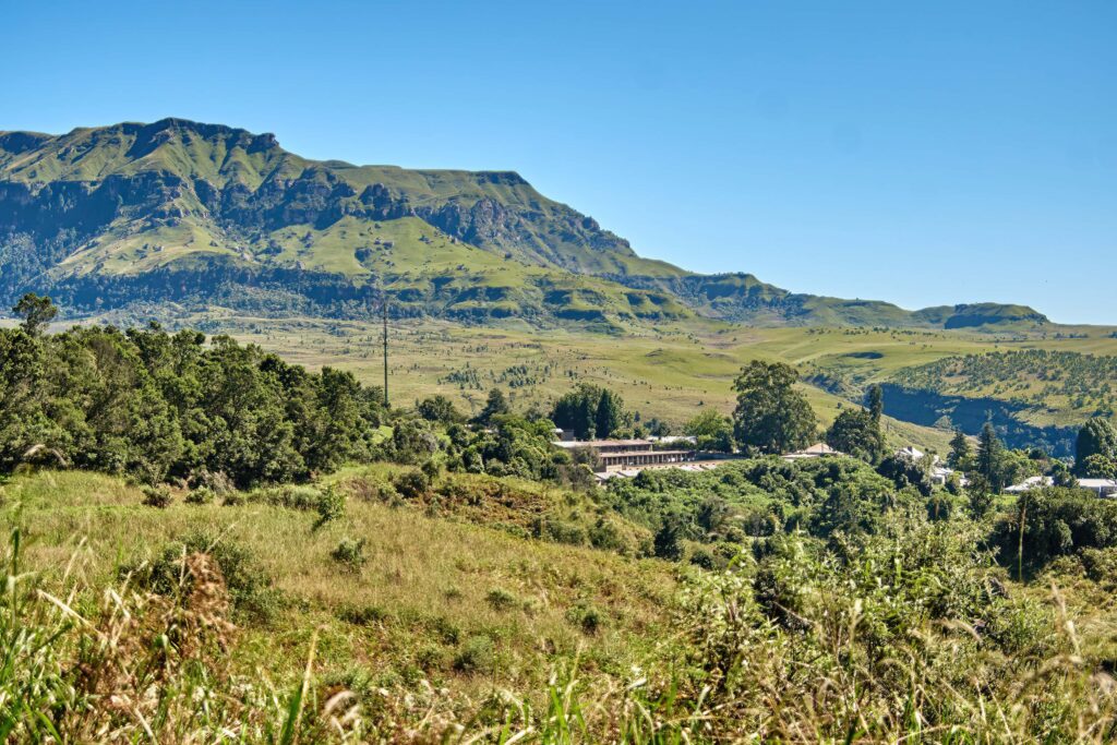 The Drakensberg Mountains in South Africa near the country of Lesotho. Cathedral Peak Hotel Resort.