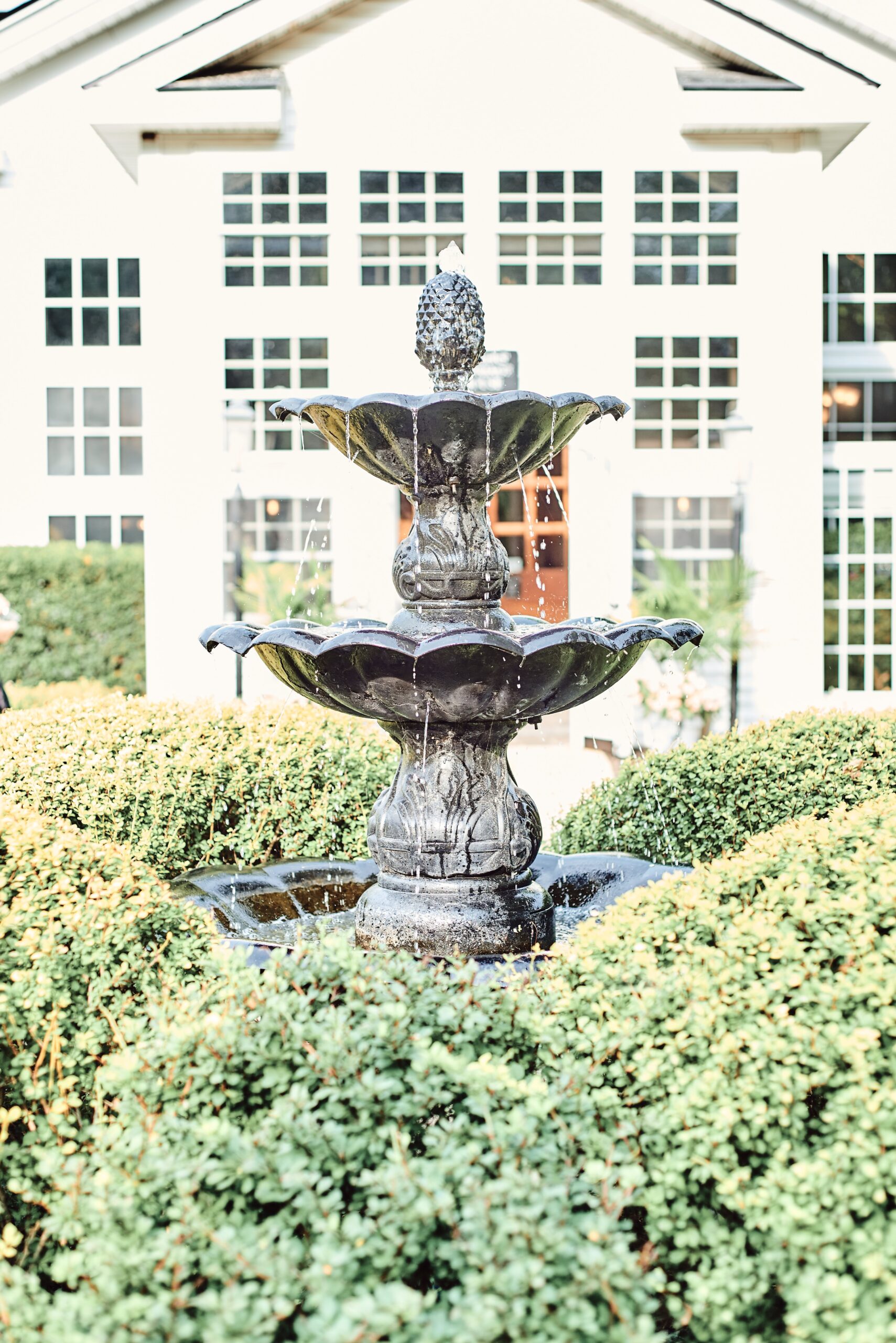 Fountain outside of the Carriage House at Wellers in Saline, Michigan. Photo taken by Erika Black Photography