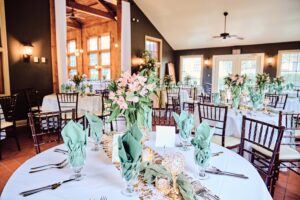 Green and pink decor with some gold accents at Wellers in Saline, Michigan. Photo taken by