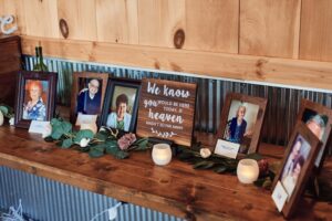 Decorations at a wedding at Sunset Hill Wedding Barn